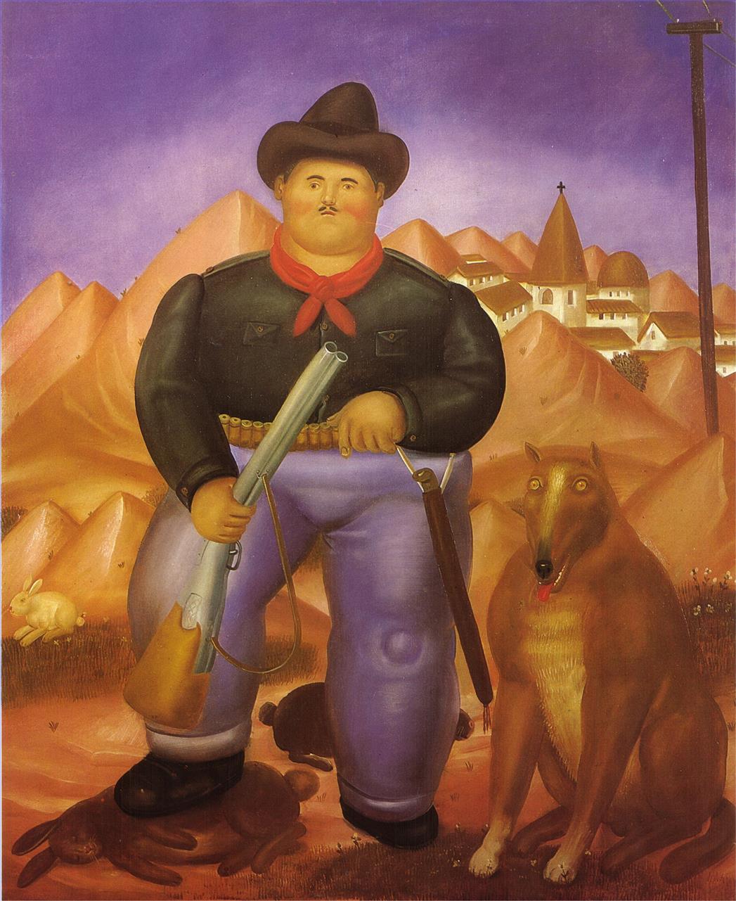 Le chasseur Fernando Botero Peintures à l'huile